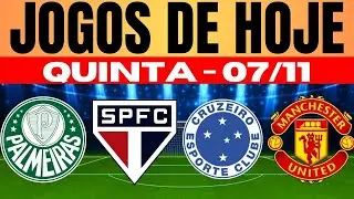 JOGOS DE HOJE | BRASILEIRÃO 2024 I QUINTA-FEIRA 07/11/2024 | JOGOS DE HOJE