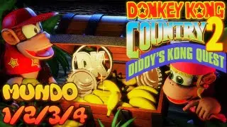 DONKEY KONG COUNTRY 2 / RESCATANDO A DK? / SNES RETRO CLASICO / MUNDO 1,2,3,4