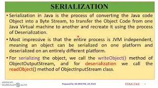 JAVA - MODULE 3 - TOPIC 10 - SERIALIZATION & OBJECT STREAM