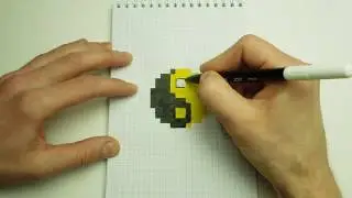 Рисунок по кеткам Инь и ян. Как нарисовать Простой рисунок.
