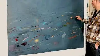 HUGE ABSTRACT PAINTING with Acrylics