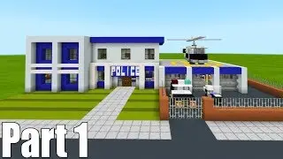Minecraft Tutorial: How To Make A Police Station Part 1 