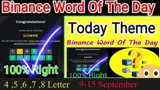 Binance Crypto WODL Answer Today  Word Of The Day  Trading Signals 9 September to 15 september