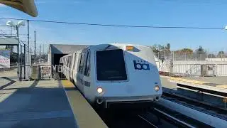 Millbrae BART Announcements + A2 Car 1249 Leads a Richmond Bound Train