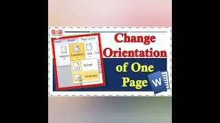 How to Change Orientation of One Page in Word (portrait to landscape) 