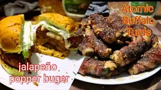 The Ultimate Jalapeno Popper Burger and the Best Atomic Buffalo Turd Recipe #guga #cooking