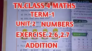 tn class 4 maths chapter 2 Numbers exercise 2.6 and 2.7/addition of numbers/marrs maths