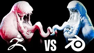 Zbrush vs Blender Side by Side Sculpt | Venom