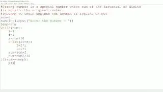|| 55 || Python program to check strong number | Strong number program in Python | Strong Number