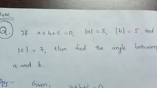 Product of Vectors chapter important questions ||