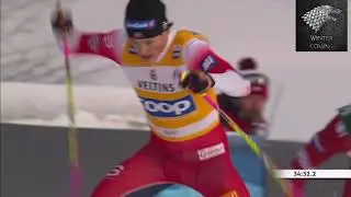 Klaebo wins Bolshunov in Finland 29.11.2020 15 km Free style. Pursuit