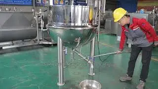 Industrial Steam Heating Bottom Discharge Jacketed Kettle with Agitator#jacketedkettle#cookingkettle