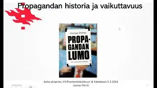 Joonas Pörsti: Poliittisen propagandan historia ja vaikuttavuus
