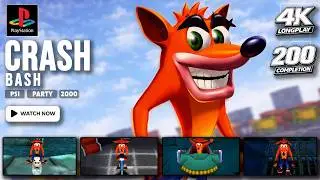 [PS1 Longplay] Crash Bash | 200% Completion | Full Game Walkthrough | 4K