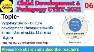 Vygotsky's Socio culture theory of development/Scaffolding/ZDP/ CDP For CTET in 2021 By Poonam mam