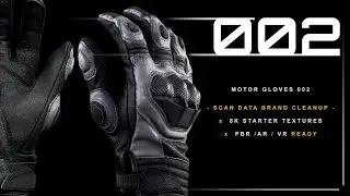 Motor Gloves 002 3D Model Turntable