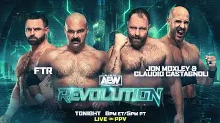 FTR Vs Jon Moxley & Claudio Castagnoli -  AEW Revolution 2024 - Highlights.