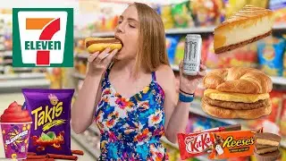 GAS STATION CHEAT DAY | CANDY, CHEESECAKE, HOT DOG, TAKIS, RASPBERRY HONEY BUN + MORE!