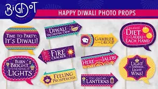 Happy Diwali - Funny Party Photo Booth Props Kit | Big Dot of Happiness