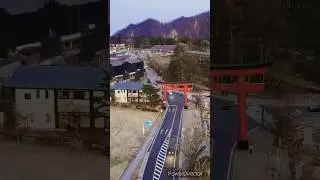 GIANT TORII GATE AT NIKKO 🇯🇵 #shorts #japan  #dji  #djiminise #japantravel #torii #dronevideo