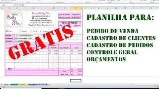 Planilha de Pedido - Cadastro - Orçamento e Produtos