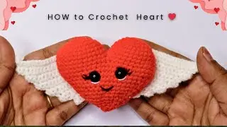 How to Crochet  Beautiful Heart /Crochet Heart with wings valentine day special.  ❤️ 💖