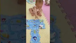 This rail car offers free gameplay on different tracks and can also play puzzles #baby #cutebaby