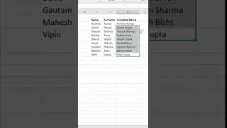 #excel | Joint Two Column Name | #Excel tutorial | #advanceexcel | Merge two columns data in excel