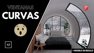 COMO HACER VENTANAS EN MUROS CURVOS EN SKETCHUP 2021 - TUTORIAL SKETCHUP 05