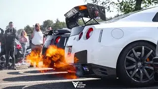 Nissan GTRs REVVING🔥 | Flames, LOUD sounds, Pops and Bangs!