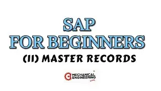 SAP FOR BEGINNERS |(11) Master Record #saptutorial