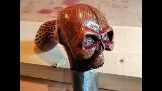 Трость своими руками. Трость из дуба. Трость с черепом
