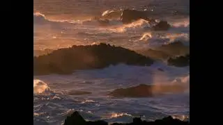 ФУТАЖ. Прибрежные волны на закате (Coastal waves at sunset)