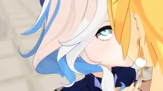 Aether kissed Furina on the lips until this happened 💀 [Genshin Impact MMD]