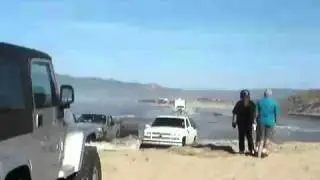 Ford pulls Camper across water