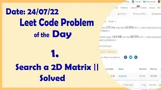 Search a 2D Matrix II Leetcode Daily Challenge
