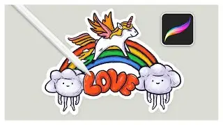 How to create a Rainbow sticker on iPad pro using Procreate