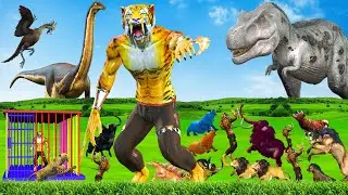 Epic Saber Tooth Tiger Deathrun vs Wild Animals Dinosaur Animal Revolt Battle Simulator