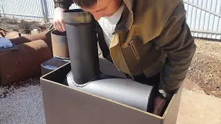 Банная печь со съёмным колодцем дымохода