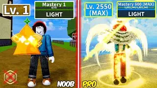 Level 1 to Max Level as Noob Bacon using only Light Fruit | Full Gear Angel V4 with Zero Robux & F2P