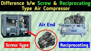 Difference b/w Screw & Reciprocating Type Air Compressor । Working of Screw Type Compressor.