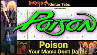 Your Mama Don't Dance - Poison - Guitar + Bass TABS Lesson
