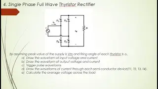 Single Phase Full Wave Thyristor Rectifier with Resistive(R) load