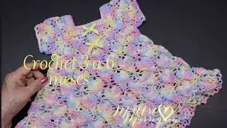 Vestido Crochet Matizado 3 a 6 Meses 1