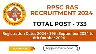 RPSC RAS Recruitment 2024 / Qualification / Salary / Age Limit / Selection / Registration Dates