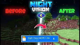 Night Vision Texture Pack for MCPE 1.26+ | See Clearly in Dark (No Lag)