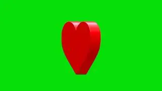 Red Heart rotating free green screen video and GIF