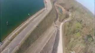 Écluse de Rhinau vu du cerf-volant pilotable en caméra embarquée, 28.03.12