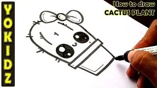 How to draw CACTUS plant