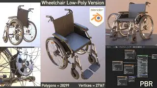 Wheelchair Low-Poly Version (Blender-3D)